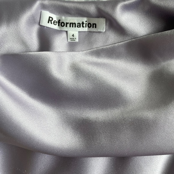 Reformation Olesia Satin Dress - Aura, Size 4 - Picture 6 of 6